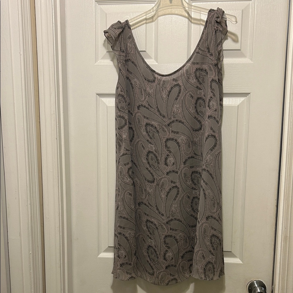 H&M Taupe Paisley Mini Dress